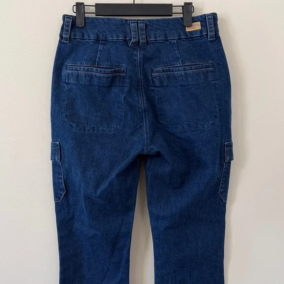 PAIGE Dion High Rise Bootcut Cargo Jeans in Gracielou Size 29
